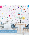 264 Pieces Polka Dots Wall Sticker Circle Wall Decal for Kids Bedroom Living Room Classroom Playroom Decor Removable Vinyl Wall Stickers Dots Wall Decals 8 Different Size 12 Colors