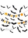 3D Bats Halloween Decoration.12Sizes Extra Large Black Bats Window Decal Wall Stickers Halloween Party Decoration Party Supplies-120PCS