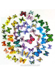 3D Butterfly Wall Stickers Wall Decals 102PCS DIY Art Home Decals for Bedroom Living Room Classroom