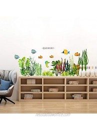 3D Under The Sea World Nature Scenery Wall Stickers Removable Creative Ocean Coral Seaweed Wall Decals DIY Wall Art Decor for Kids Bedroom Bathroom Nursery Wall Corner Decoration