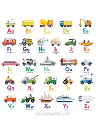 DECOWALL DWL-2005N Transport Alphabet Kids Wall Stickers Wall Decals Peel and Stick Removable Wall Stickers for Kids Nursery Bedroom Living Room