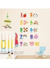 DECOWALL DWL-2020 Numbers Wall Stickers Wall Decals Peel and Stick Removable Wall Stickers for Kids Nursery Bedroom Living Room