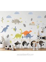 Funny Dinosaur Wall Decals Dinosaurs Decorative Volcanic Wall Stick Dinosaur Removable Wall Stickers for Kids Room Decor Wall Decals