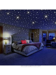Glow in The Dark Stars for Ceiling or Wall Stickers Glowing Wall Decals Stickers Room Decor Kit Galaxy Glow Star Set and Solar System Decal for Kids Bedroom Decoration
