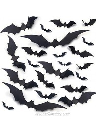 Halloween Bats Wall Decals 56pcs Bat Wall Stickers Halloween 3D Bats for Wall Decoration 4 Size