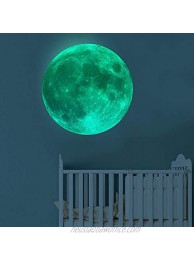 Kiddale Glow in The Dark Moon 30cm Glowing Luminous Wall or Ceiling Art Stickers Removable Adhesive Wall Decal for Kids Bedroom