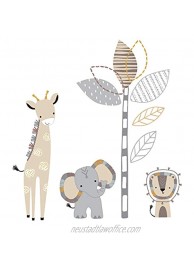 Lambs & Ivy Jungle Safari Gray Tan Elephant Giraffe Nursery Wall Decals Stickers