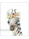 Little Baby Watercolor Animals Floral Crown Safari Prints Set of 4 Unframed Nursery Decor Art 8x10 Option 2