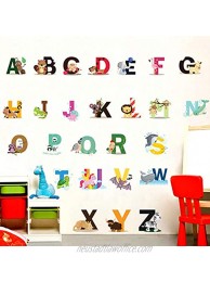 MOLANCIA Alphabet Wall Stickers Removable Animal ABC Vinyl Wall Stickers ABC Poster for Kids Educational Animal Alphabet ABC Wall Murals for Kid Nursery Bedroom Living Room Classroom,Wall Art Decor