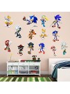 Sonic Wall Sticker Children's Cartoon Bedroom Background Wall Decoration Self-Adhesive Wall Sticker PVC