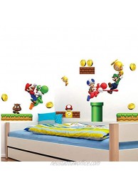 Super Mario Removable Wall Decals Stickers Boys Girls Kids Room Nursery Wall Mural Decor Build a Scene Peel and Stick Wall Decal Stickers