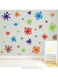 TOARTi Multicolor Paint Wall Decal 112pcs Splatter and Splotches Wall Sticker for Classroom Decoration Primary Color Paint Splash Room Decor Ink Splotch Wall Stickers