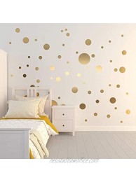 Wall Decal Dots Dots Easy to Peel and Stick Removable Metallic Vinyl Polka Dot Decor Round Circle Wall Decal Stickers for Festive Baby Nursery Room Gold