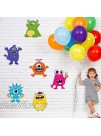 24 Pieces Monster Party Cutouts Little Colorful Monster Cutouts Party Decorations for Girls Boys Birthday Baby Shower Monster Party Favors Birthday Supplies