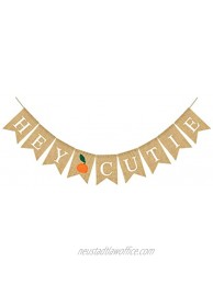 Amosfun Party Banner Hey Cutie Burlap Banner Swallowtail Hanging Garland Bunting Flag for Party Decorations