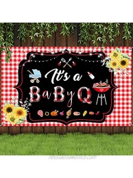 BBQ Baby Shower Party Decoration Supplies It’s A BabyQ Backdrop BabyQ Banner Baby Shower Background for BBQ Barbecue Theme Baby Shower Gender Reveal Picnic Party Supply Picture Photo Studio Decoration