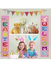 BEDEONE Easter Decorations Porch Sign Happy Eater Decorations Door Banner Welcome Hanging Décor for Front Door Living Room Kitchen Wall Party