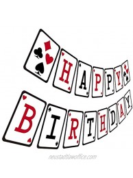 Casino Birthday Banner Casino Night Poker Happy Birthday Sign Adult Red Black Bday Party Bunting