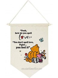 chillake Inspirational Winnie The Pooh Quote Banner Flag Wall Hanging Decor Gift for Kids boy Girl Nursery Room Front Door Decoration