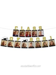 Class of 2021 Photo Banner Graduation Theme Party Decor Picks for Congrats Grad Bunting Garland Decorations Supplies