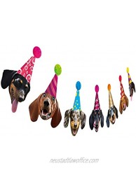 Dachshund Birthday Garland Funny Wiener Dog Bday Party Decor Dog Face Bunting Banner