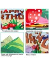HOWAF Fabric Happy Birthday Banner for Jungle Animal Theme Birthday Party Decorations Kids Boys Forest Safari Theme Birthday Party Background Decoration Birthday Wall Backdrop Photography 6 x 3.6ft