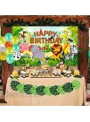 HOWAF Fabric Happy Birthday Banner for Jungle Animal Theme Birthday Party Decorations Kids Boys Forest Safari Theme Birthday Party Background Decoration Birthday Wall Backdrop Photography 6 x 3.6ft