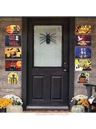KATOOM Halloween Porch Banner,Spooky Cartoon Hanging Door Wall Cardboard Sign Set Trick or Treat Party Supplies for Home Garden Yard Outdoor Indoor Halloween Decorations