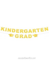 Kindergarten Grad Banner Graduation Theme Party Decor Picks for Congrats Grad Decorations Supplies Gold