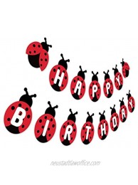 Ladybug Birthday Banner Cute Ladybird Bday Bunting Sign Insect Theme Baby Shower Decorations