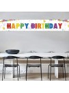 Large Birthday Banner Rainbow Happy Birthday Banner Multicolored Birthday Party Decorations Supplies Indoor Outdoor 9.8*1.6 feet