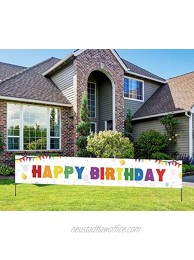 Large Birthday Banner Rainbow Happy Birthday Banner Multicolored Birthday Party Decorations Supplies Indoor Outdoor 9.8*1.6 feet