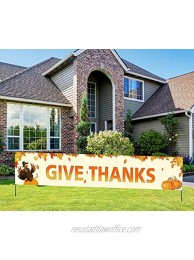 Large Thanksgiving Give Thanks Banner Give Thanks Yard Sign Happy Thanksgiving Banner Thanksgiving Decorations for Home Outdoor9.8 * 1.6 ft