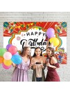 PAKBOOM Circus Carnival Clown Theme Backdrop Banner Happy Birthday Party Decorations Photo Booth Supplies 3.9 x 5.9ft Red
