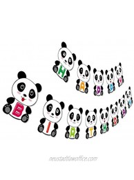 Panda Birthday Banner Panda Bear Happy Birthday Sign Black White Animal Zoo Theme Party Bunting