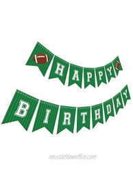 Silvima Football Birthday Banner | Football Theme Happy Bday Bunting Sign Football Party Decoration