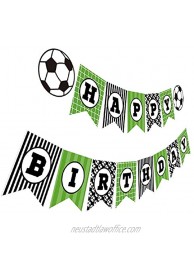 Soccer Birthday Banner Soccer Theme Happy Bday Bunting Sign Soccer Party Decoration