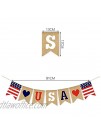 Vedran USA Banner Burlap 4th of July Banner Decorations American Independence Day Home Decor Red White and Blue Theme Party Supplies