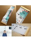 2 Pack Kids Baby Hanging Growth Chart,Hanging Ruler Wall Decor Ruler,Wood Frame Fabric Canvas Removable Height Measurement Ruler for Kids,Toddlers and BabiesDinoaurs and Basic Styles