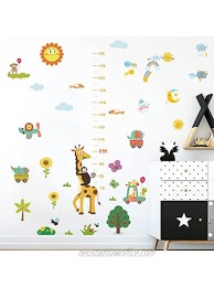 Baby Height Growth Chart Wall Sticker for Kids AUHOKY Cartoon Animals Lion Monkey Giraffe Height Measure Decal Decor Removable DIY Wall Ruler for Nursery Bedroom Living Room Wall DecorationC