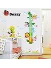Child Growth Chart Height Measurement Ruler and Wall Décor for Nursery Zoo Animals
