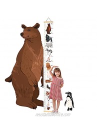 Decu Educational Height Chart Animal-Comparison Hanging Growth Chart for Kids' Bedroom Decor
