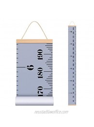 EHZNZIE Baby Height Growth Chart Ruler for Kids Wall Wood Frame and Canvas Room Decoration- 79 x 7.9 Inches Grey