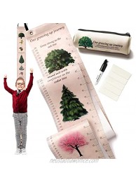 Growth Chart for Kids Height Measurement Ruler from Baby to Adult. Ideal Wall Decor in Kids Room Playroom or Nursery. Birthday and Baby Shower Gift for Boys and Girls. Hand Painted Nature Theme