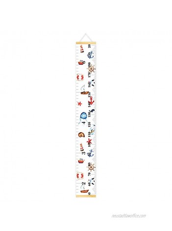 Growth Chart Hanging Child Sea Ocean Animal Wall Growth Chart Hanging Kids Wall Height Ruler Canvas Cartoon Removable Height Measure Chart for Children