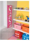 Height Ruler for Kids Pink Growth Chart for Girls Nursery Room 24-59 Inches