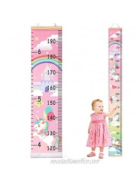HIFOT Kids Growth Chart Height Measuring Chart Unicorn Canvas Wall Hanging Rulers for Baby Children Girls Bedroom Decor 74.8'' 7.87''