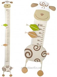 I'm Wood and Fabric Wall Growth Chart Height Measurement Scale Ruler for Kids Sheep