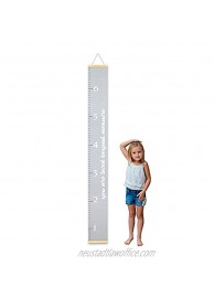 Morxy Canvas Growth Chart for Kids Unisex Kids Room Wall Decor Gray Wall Tape with Height Chart for Kids