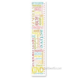 Stupell Home Décor Kind Active Curious Typography Growth Chart 7 x 0.5 x 39 Proudly Made in USA